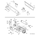 GE DBLR333EG6CC backsplash, blower & motor assembly diagram