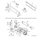 GE DBLR333GG6CC backsplash, blower & motor assembly diagram
