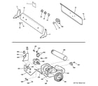 GE DBXR300GG5WS backsplash, blower & motor assembly diagram