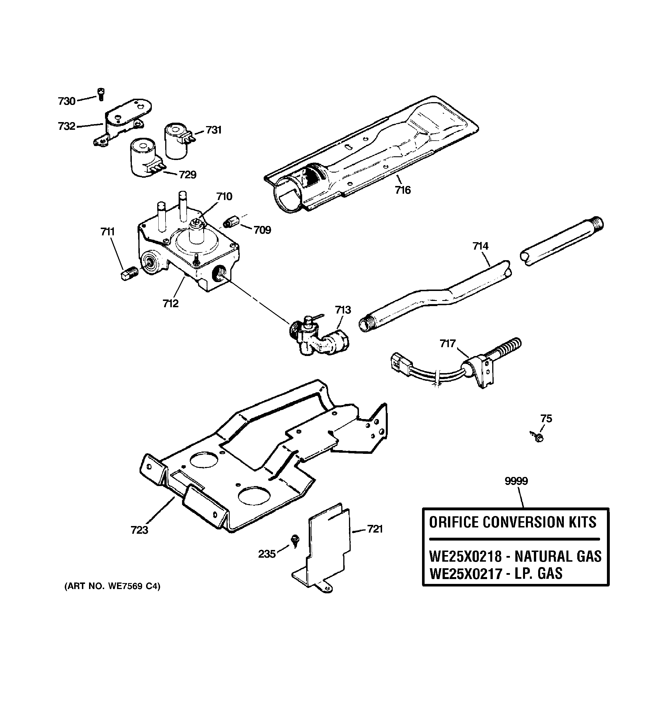 Gas valve & burner assembly