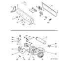 GE DPSR610GG5WT backsplash, blower & motor assembly diagram