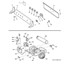 GE DWSR483EG8CC backsplash, blower & motor assembly diagram
