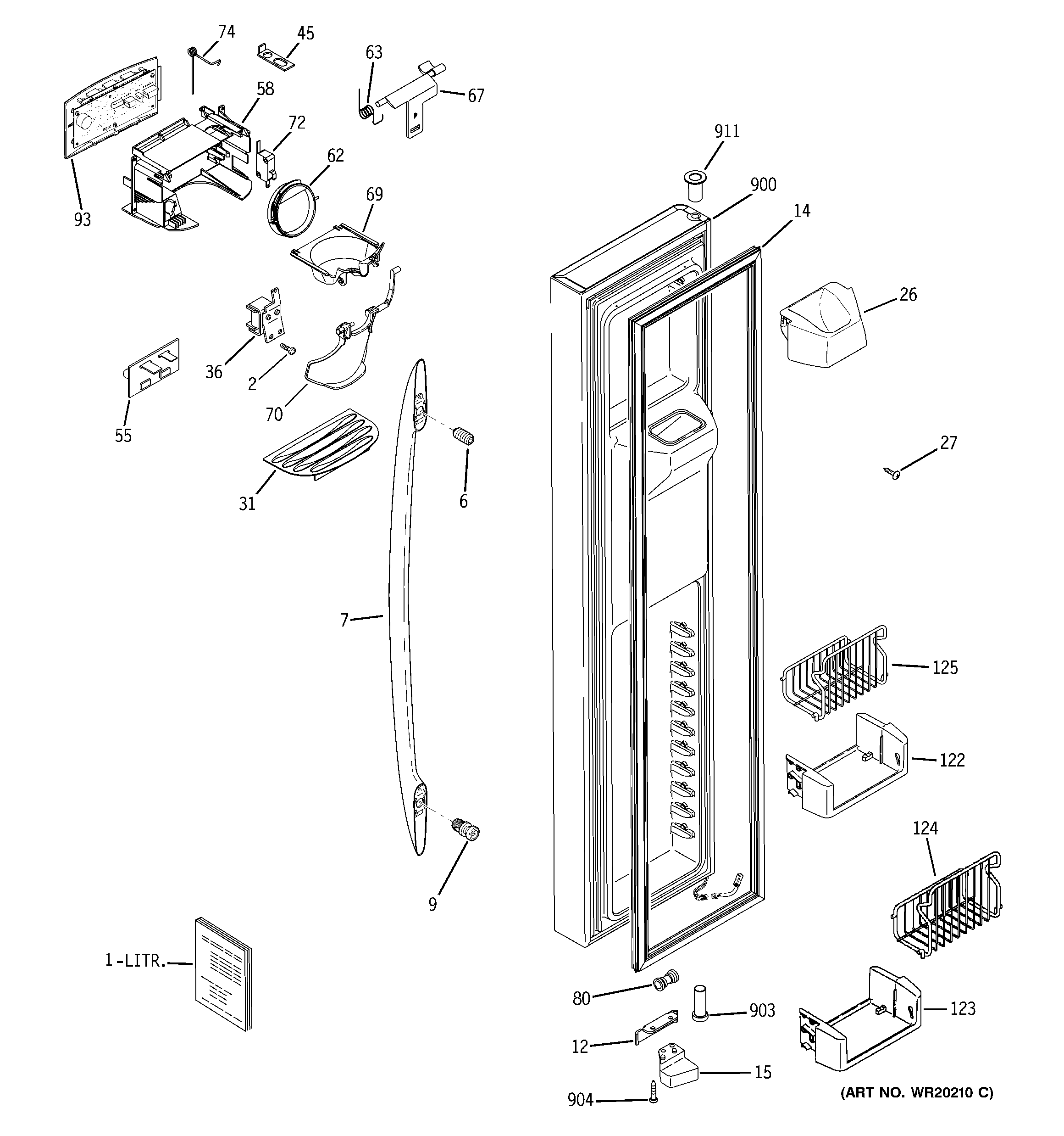 Freezer door