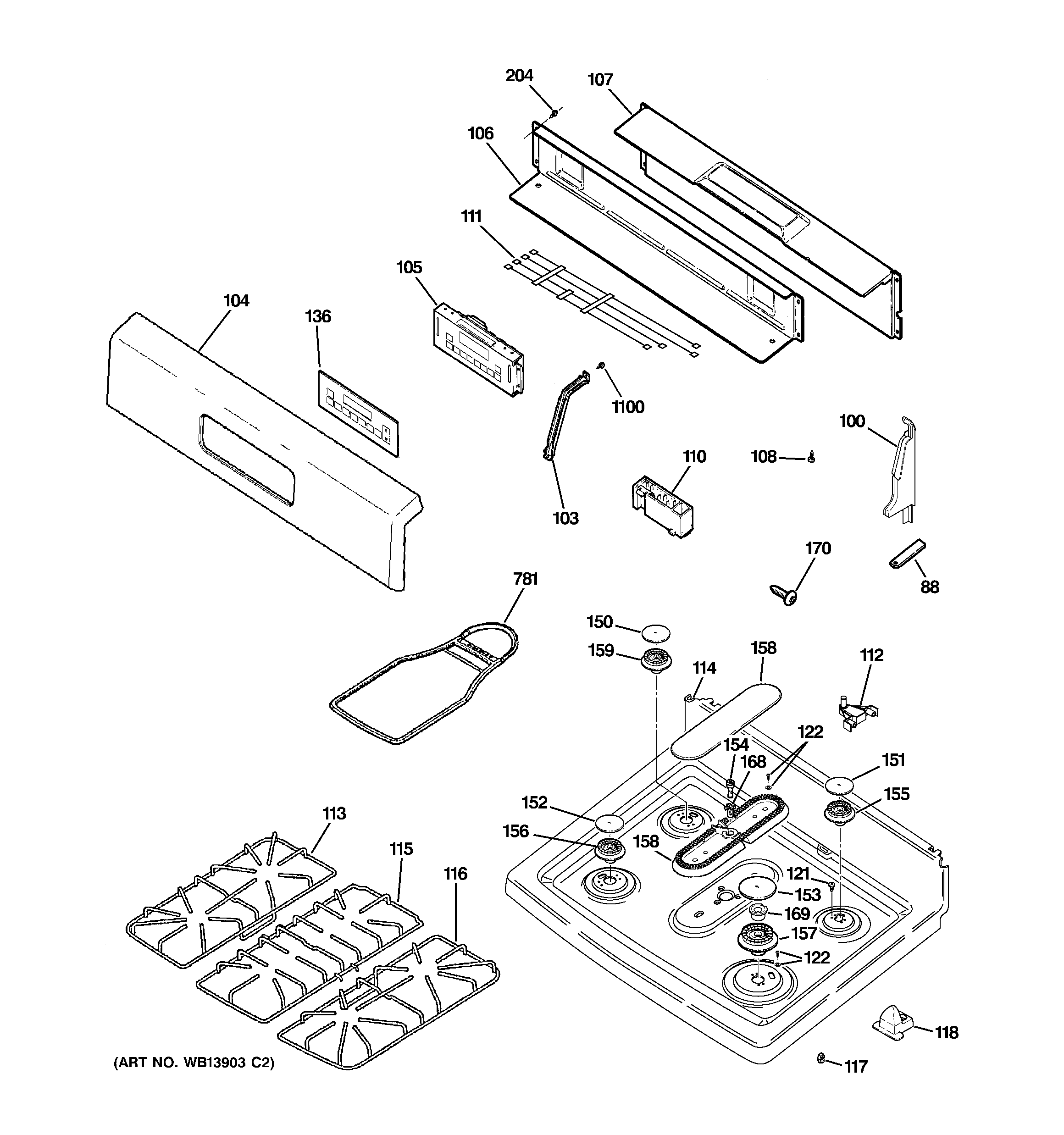 CONTROL PANEL & COOKTOP