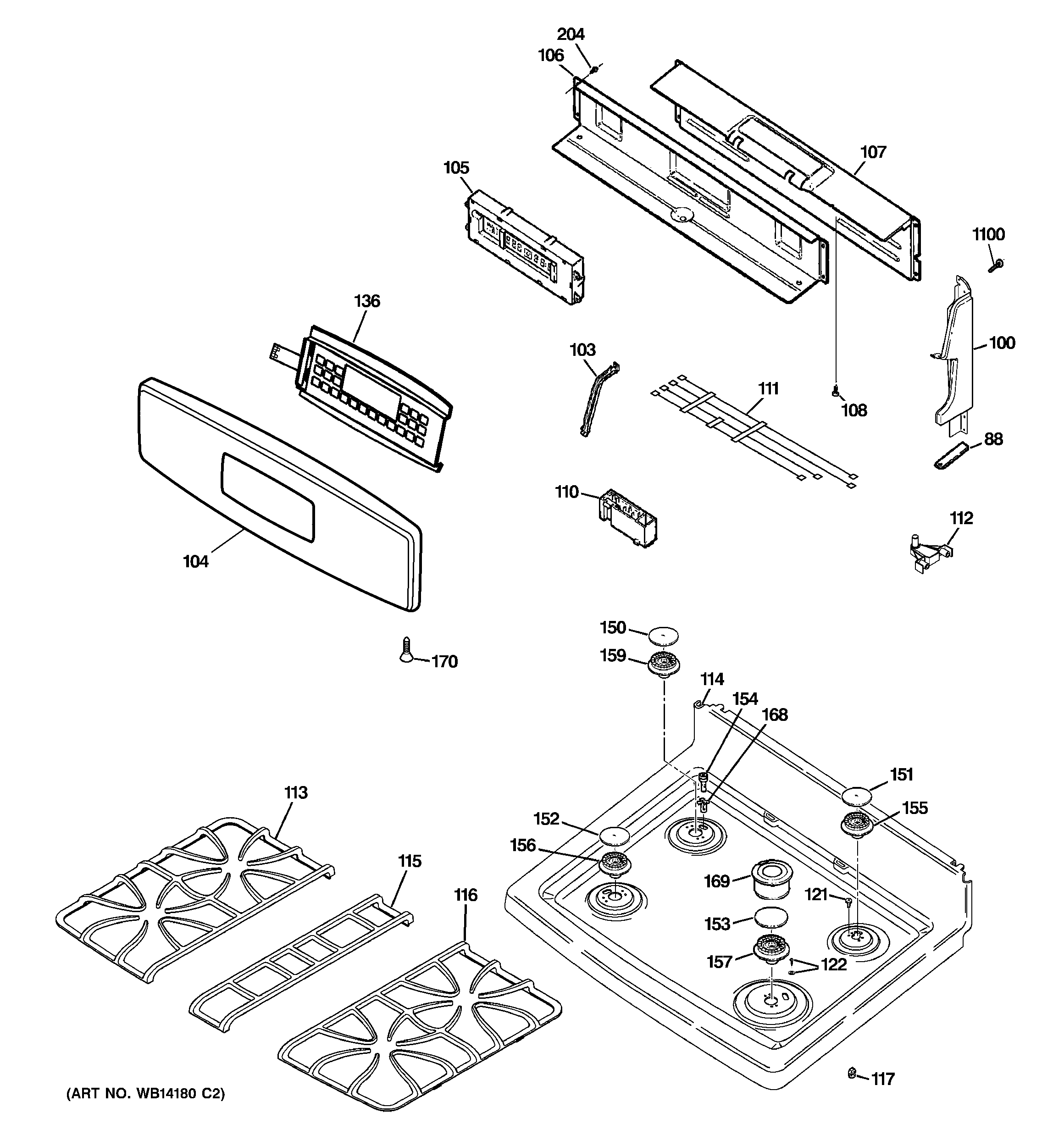 Control panel & cooktop