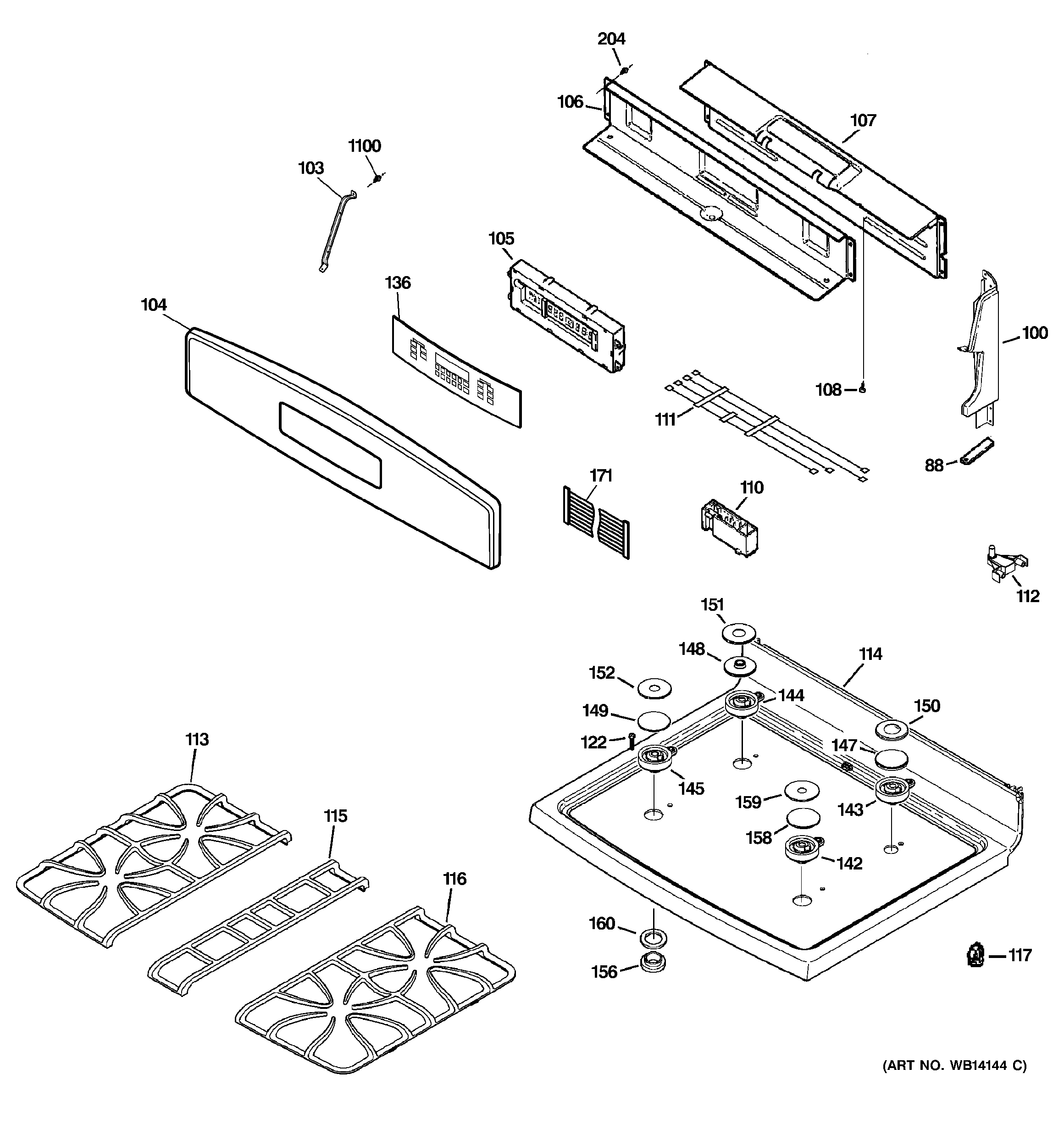 Control panel & cooktop