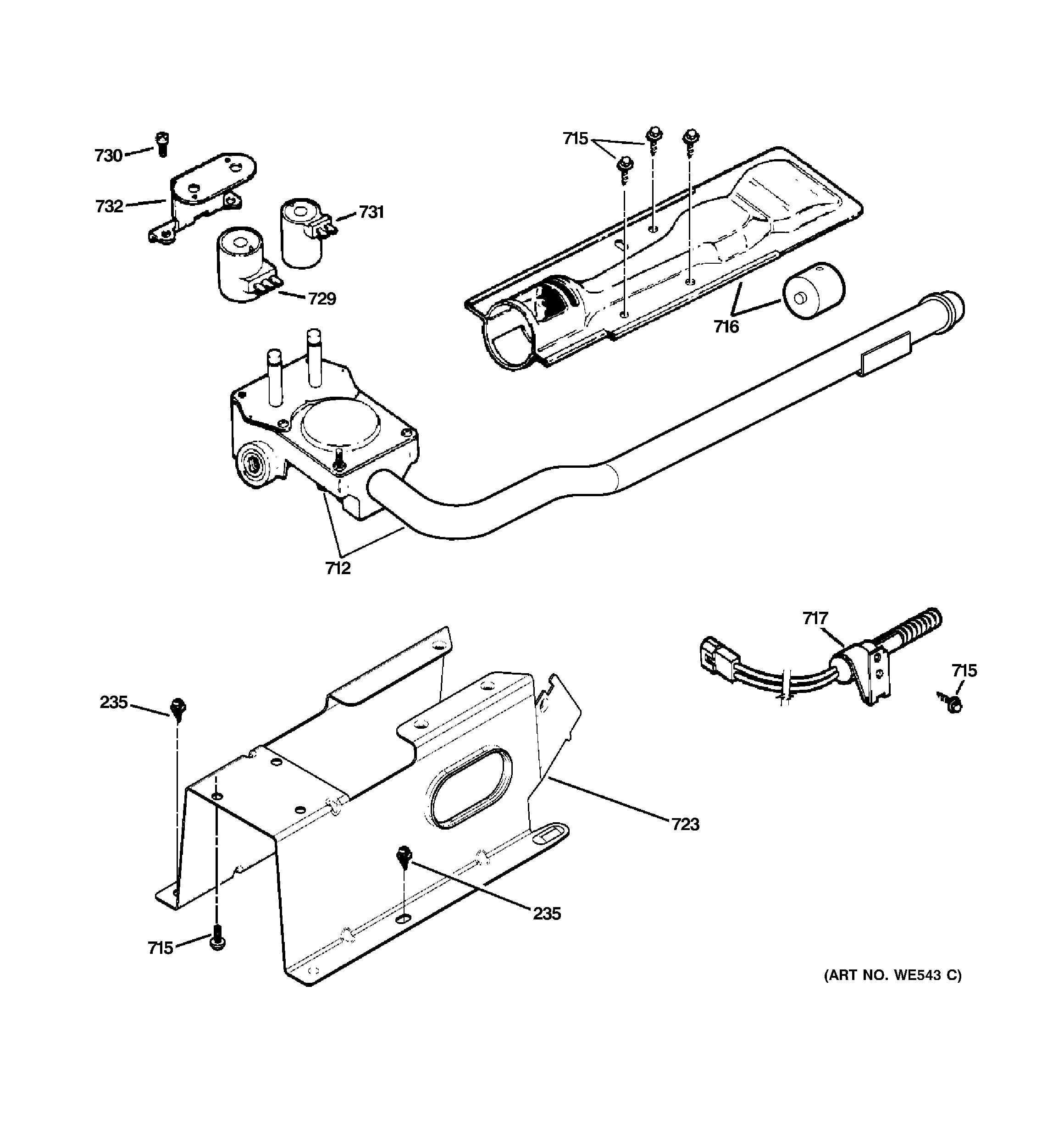 Gas valve & burner assembly