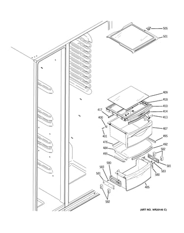 Fresh food shelves