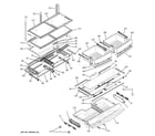 GE PDSS5NBXCLSS fresh food shelves diagram