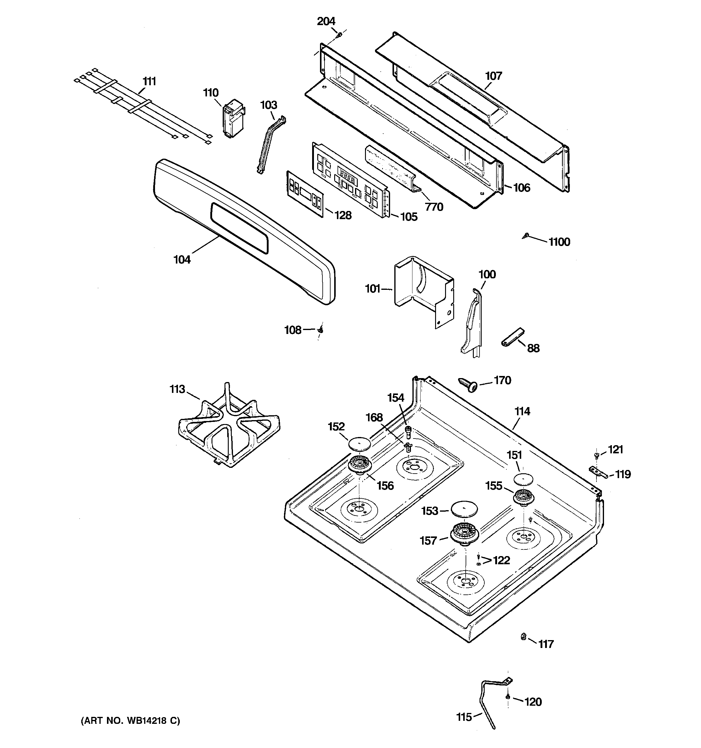 CONTROL PANEL & COOKTOP