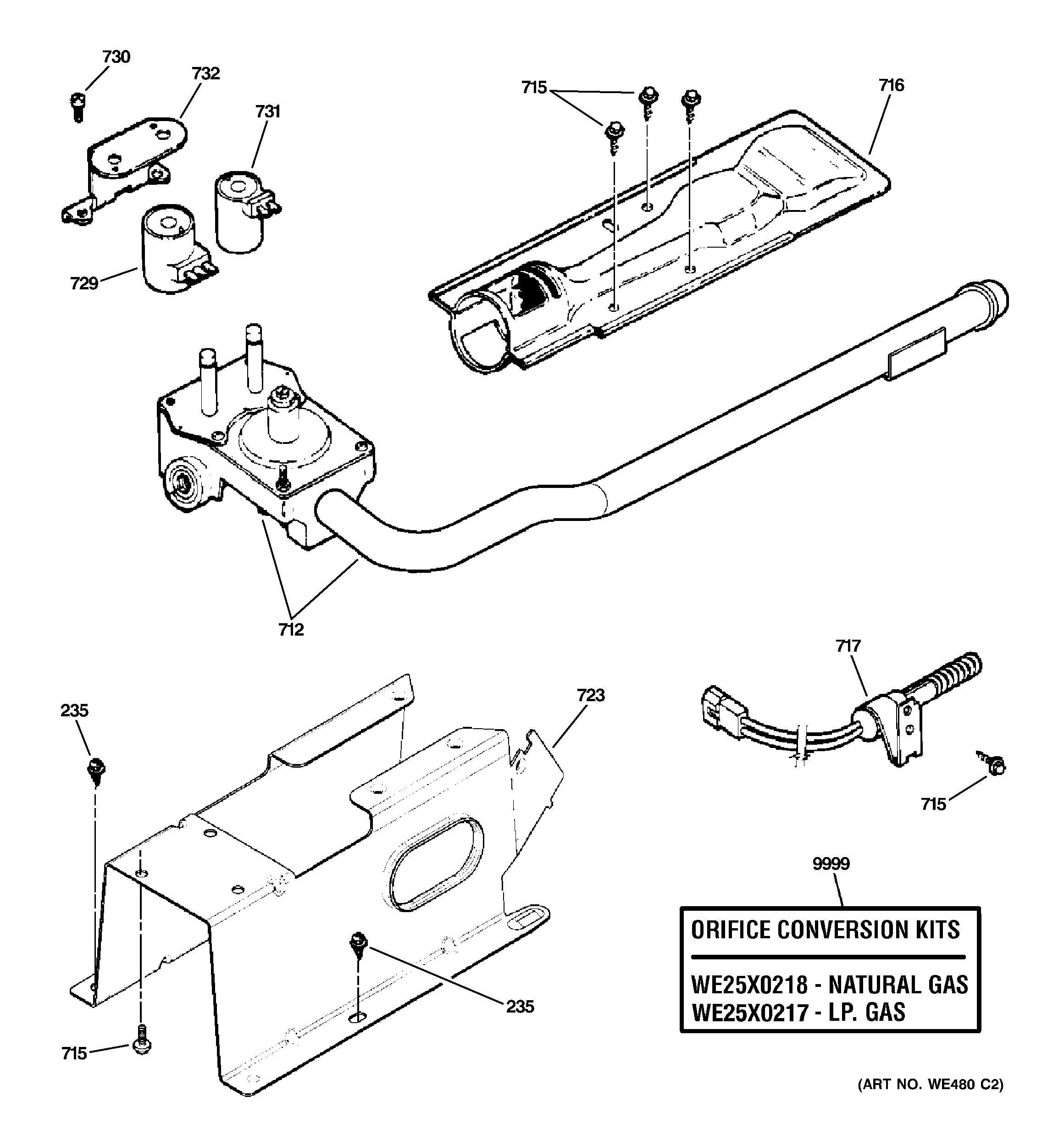Gas valve & burner assembly