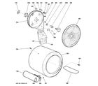 GE DLLSR40GG7WW drum diagram