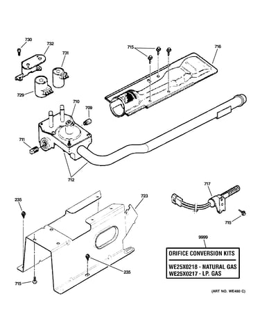 Gas valve & burner assembly
