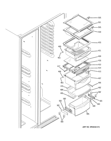 Fresh food shelves
