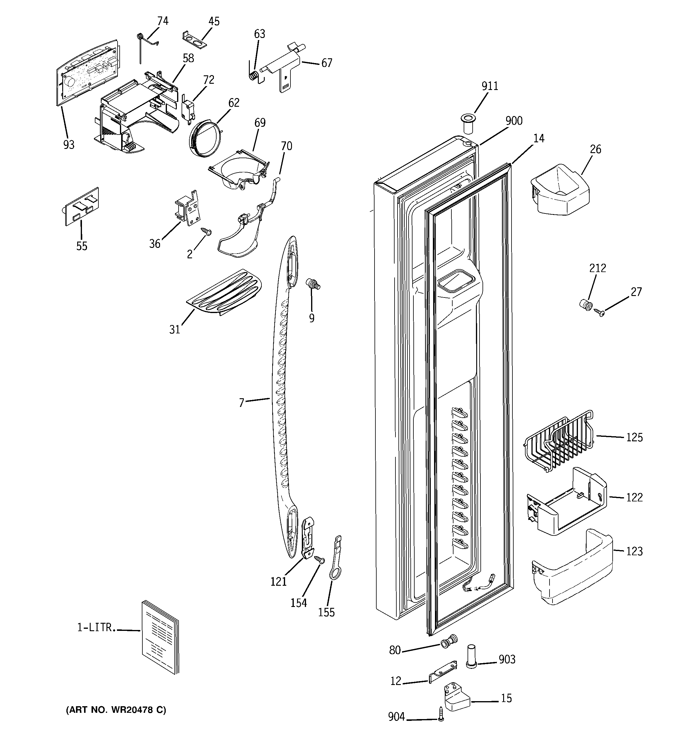 Freezer door