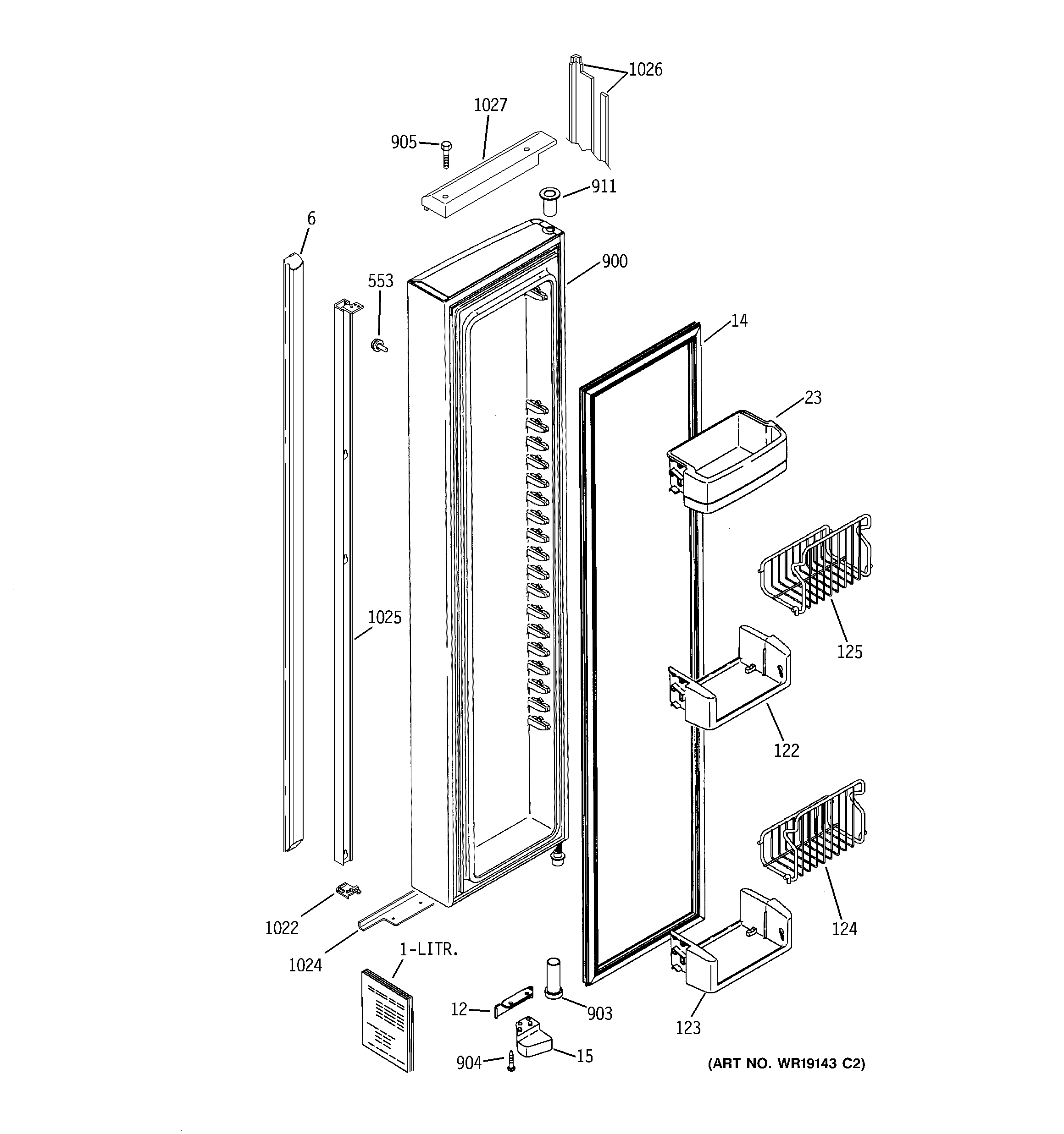Freezer door