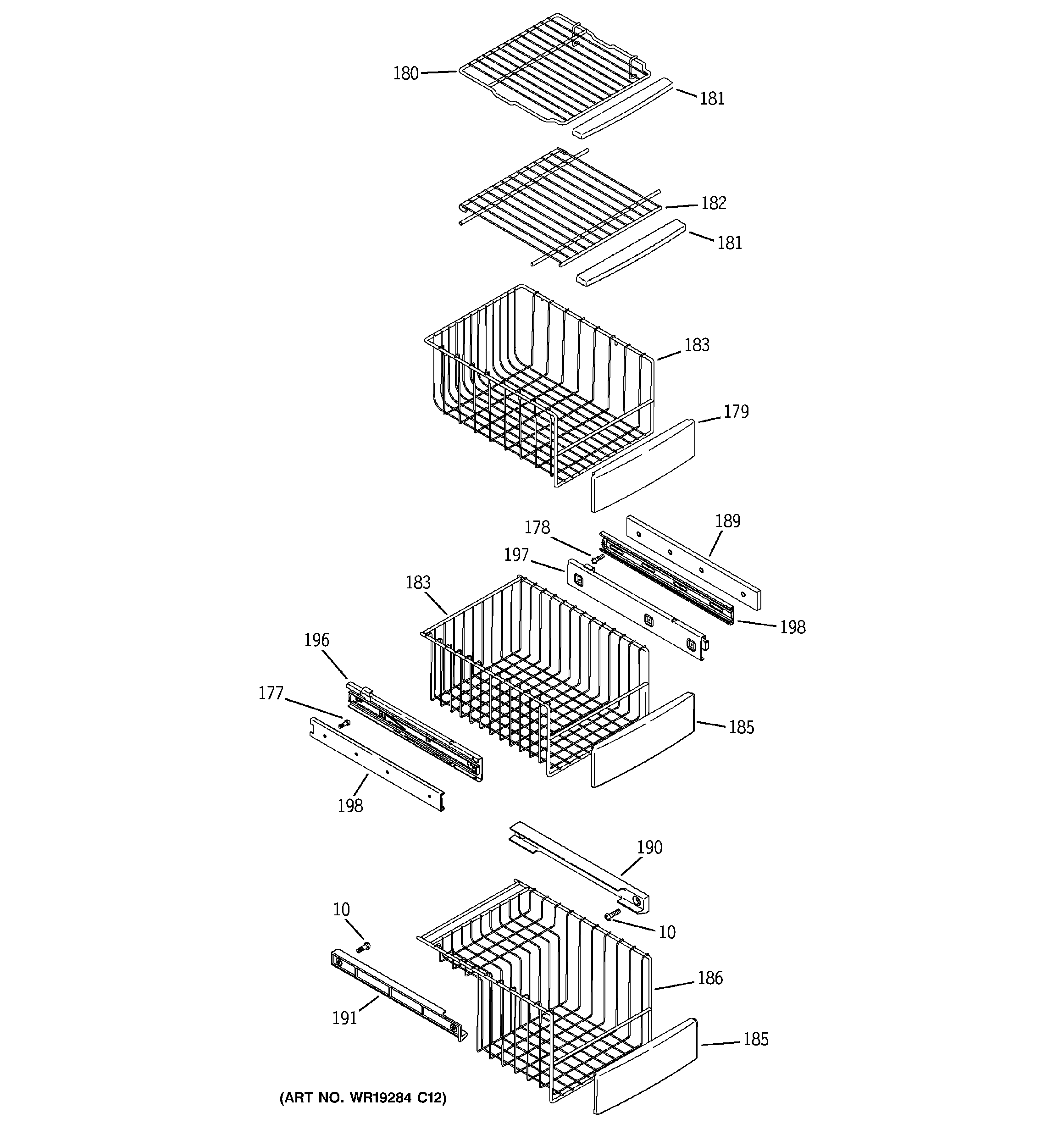 Freezer shelves