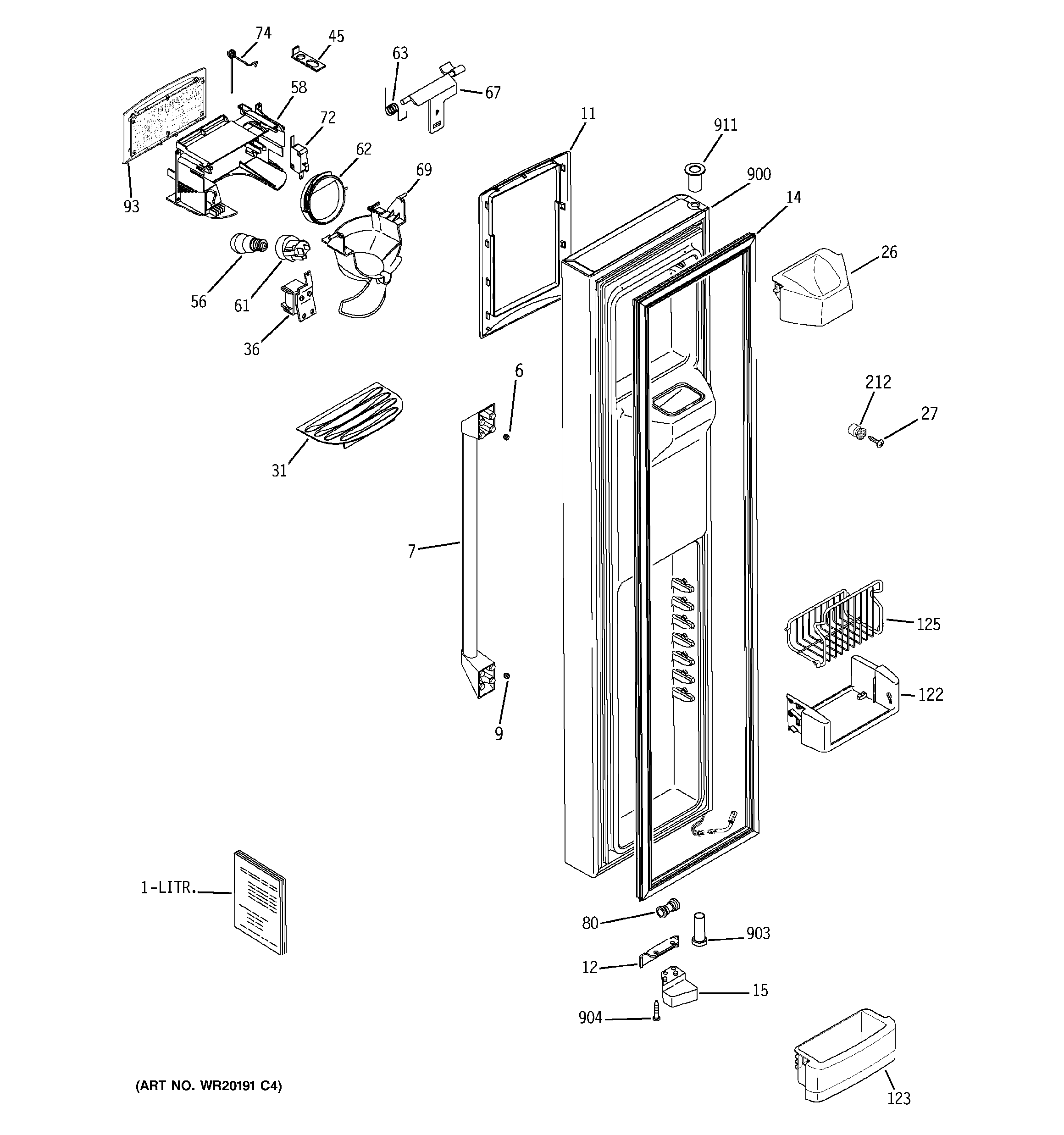 Freezer door
