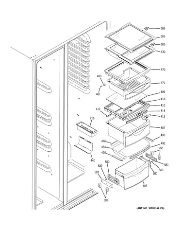 Fresh food shelves