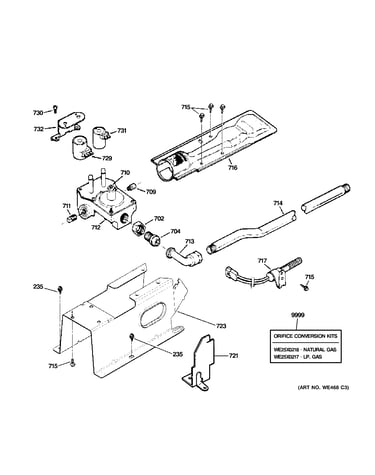 Gas valve & burner assembly