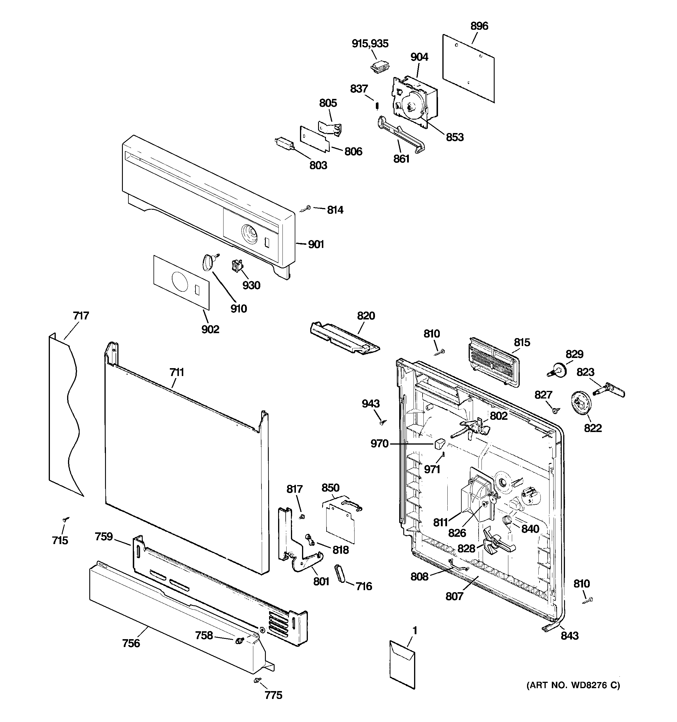 Escutcheon & door assembly