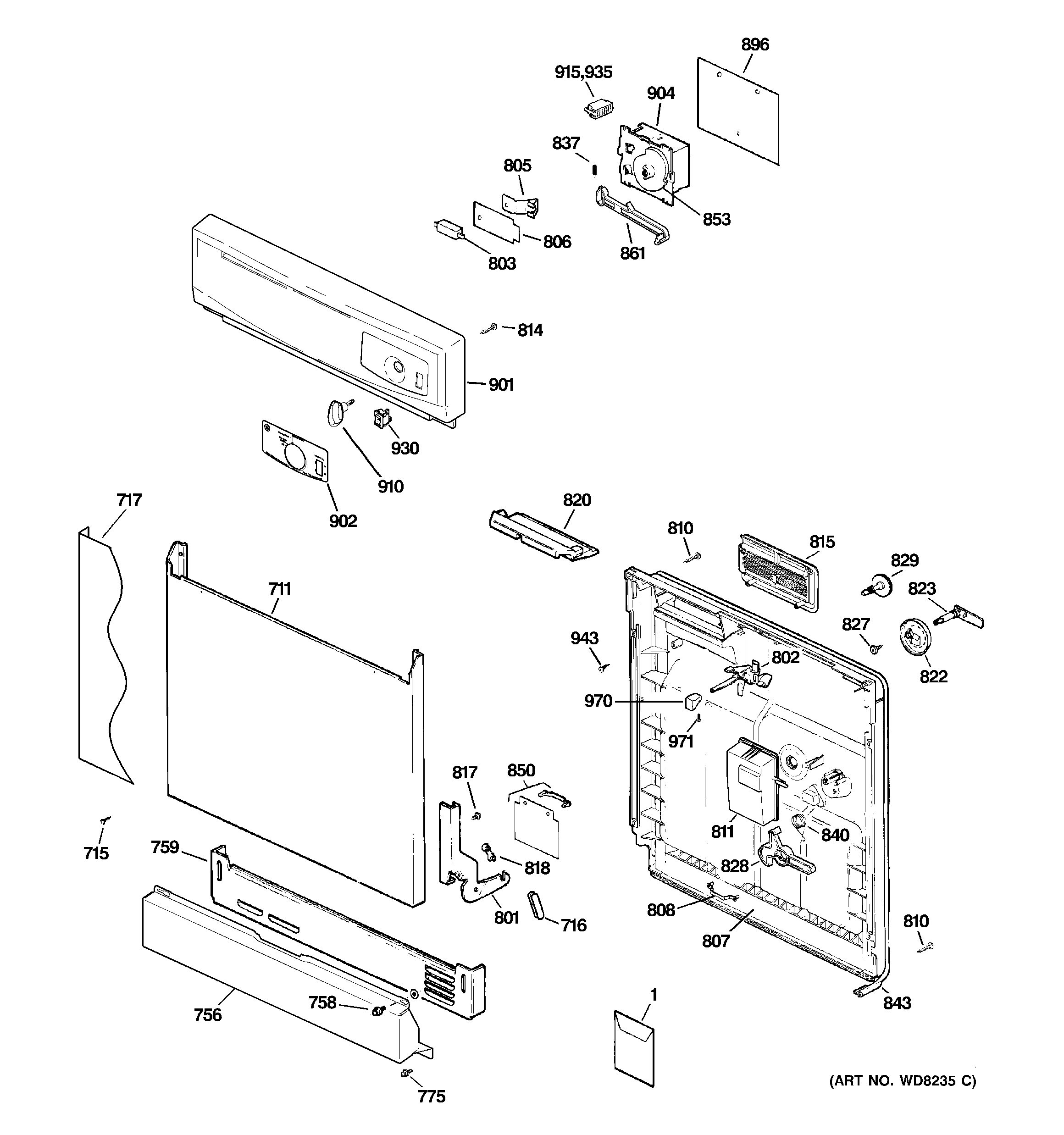 Escutcheon & door assembly