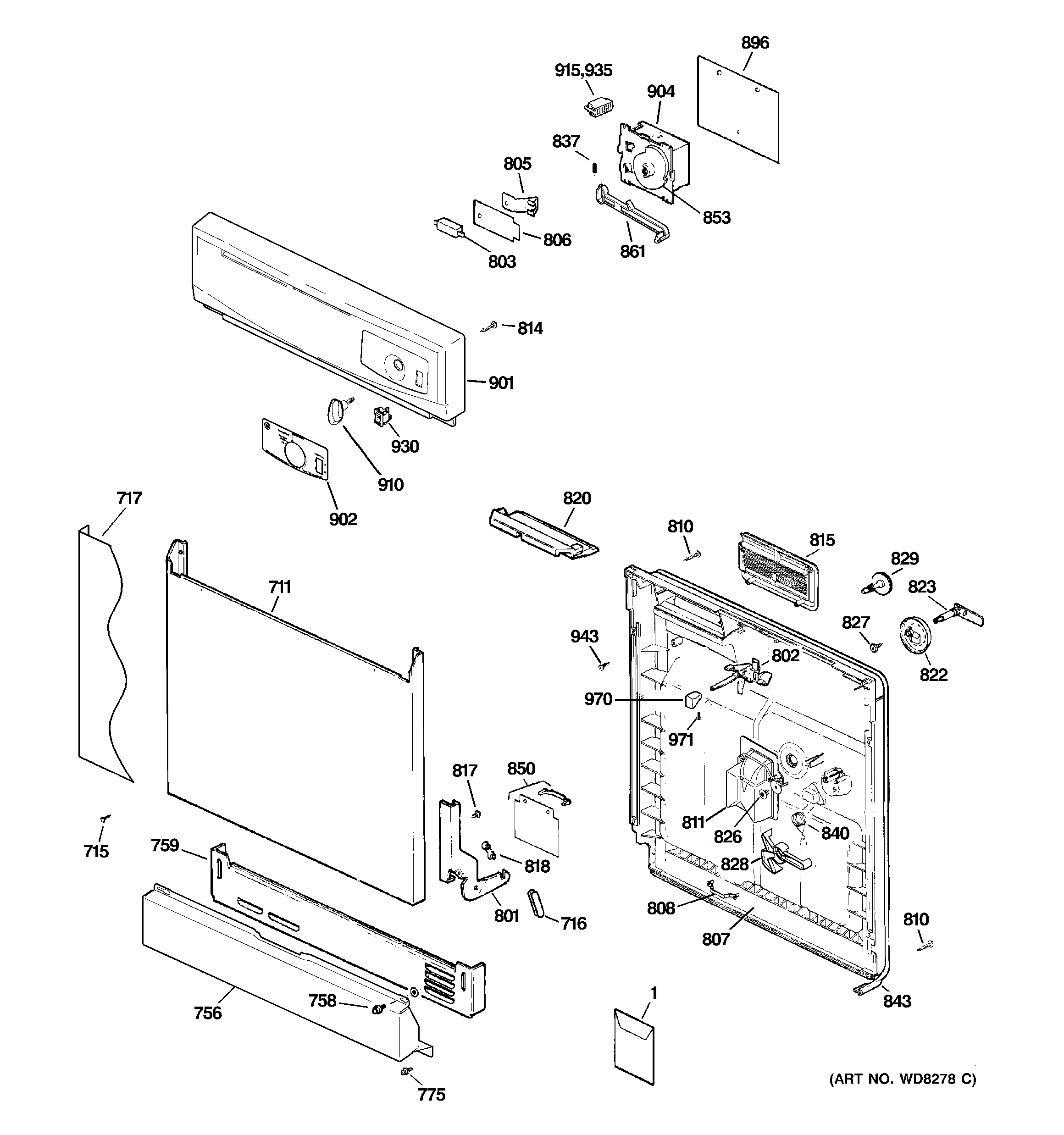 Escutcheon & door assembly