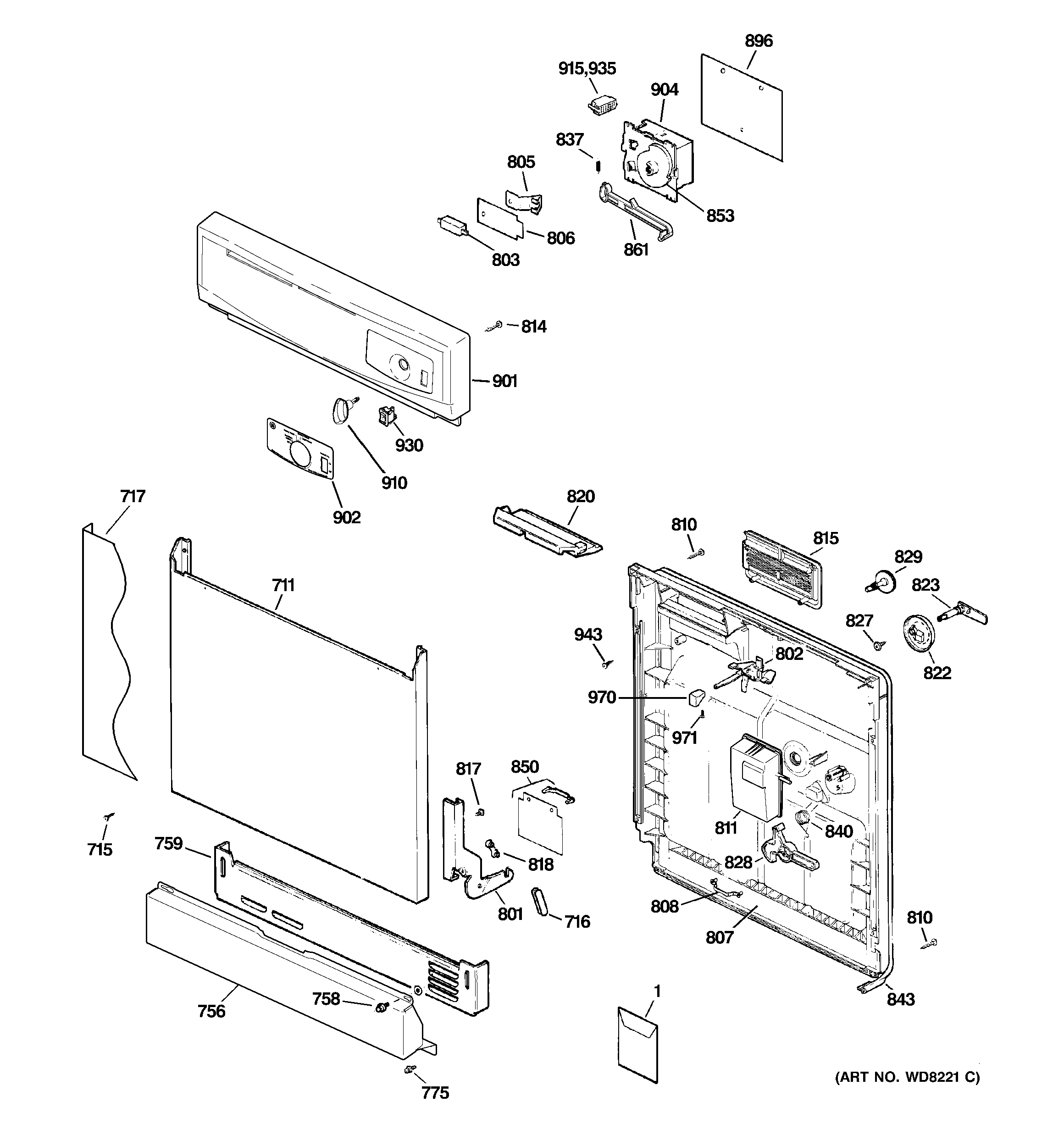 Escutcheon & door assembly