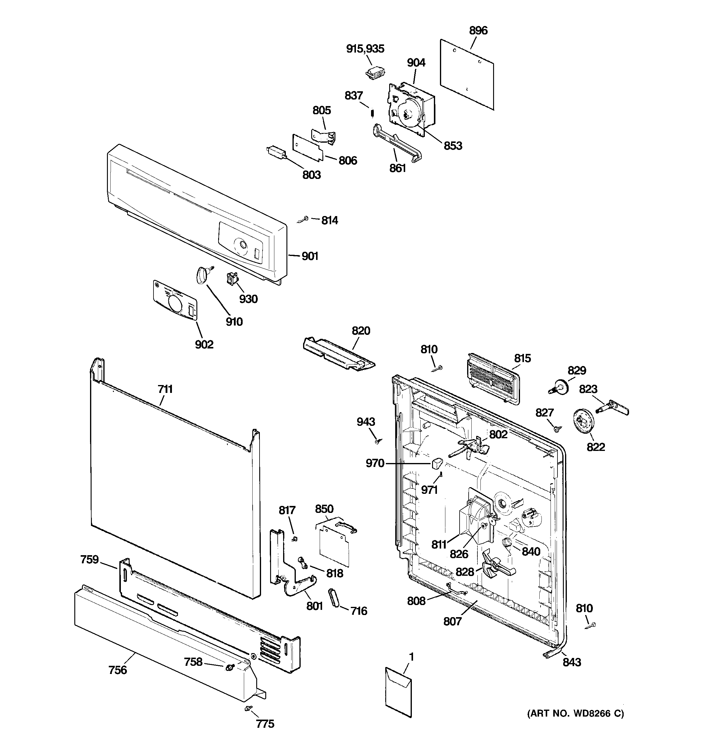 Escutcheon & door assembly