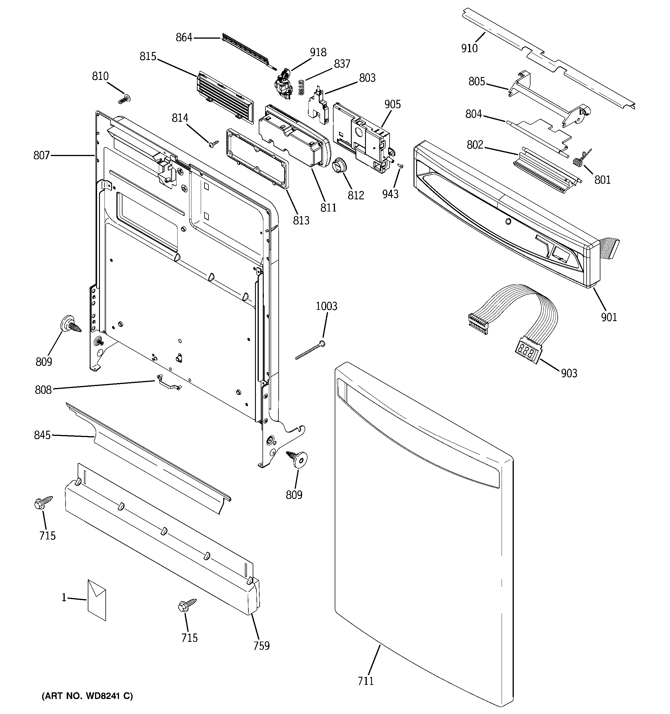 Escutcheon & door assembly