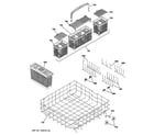 GE PDW9800N00BB lower rack assembly diagram