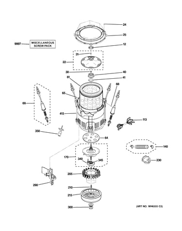 Tub, suspension & drive components