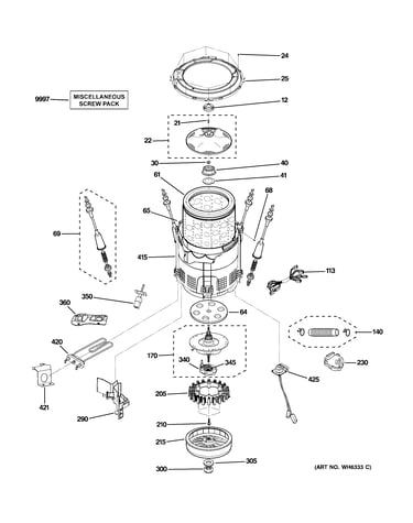 Tub, suspension & drive components