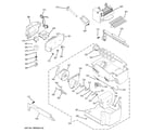 GE PCF25MGWCBB ice maker & dispenser diagram