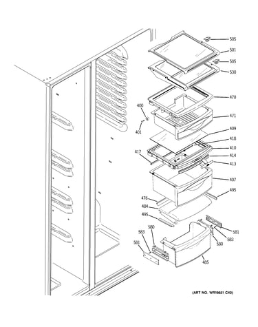 Fresh food shelves