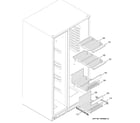 GE PSS23LGSACC freezer shelves diagram