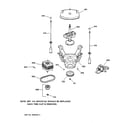 GE WNCD2050A0WC suspension, pump & drive components diagram
