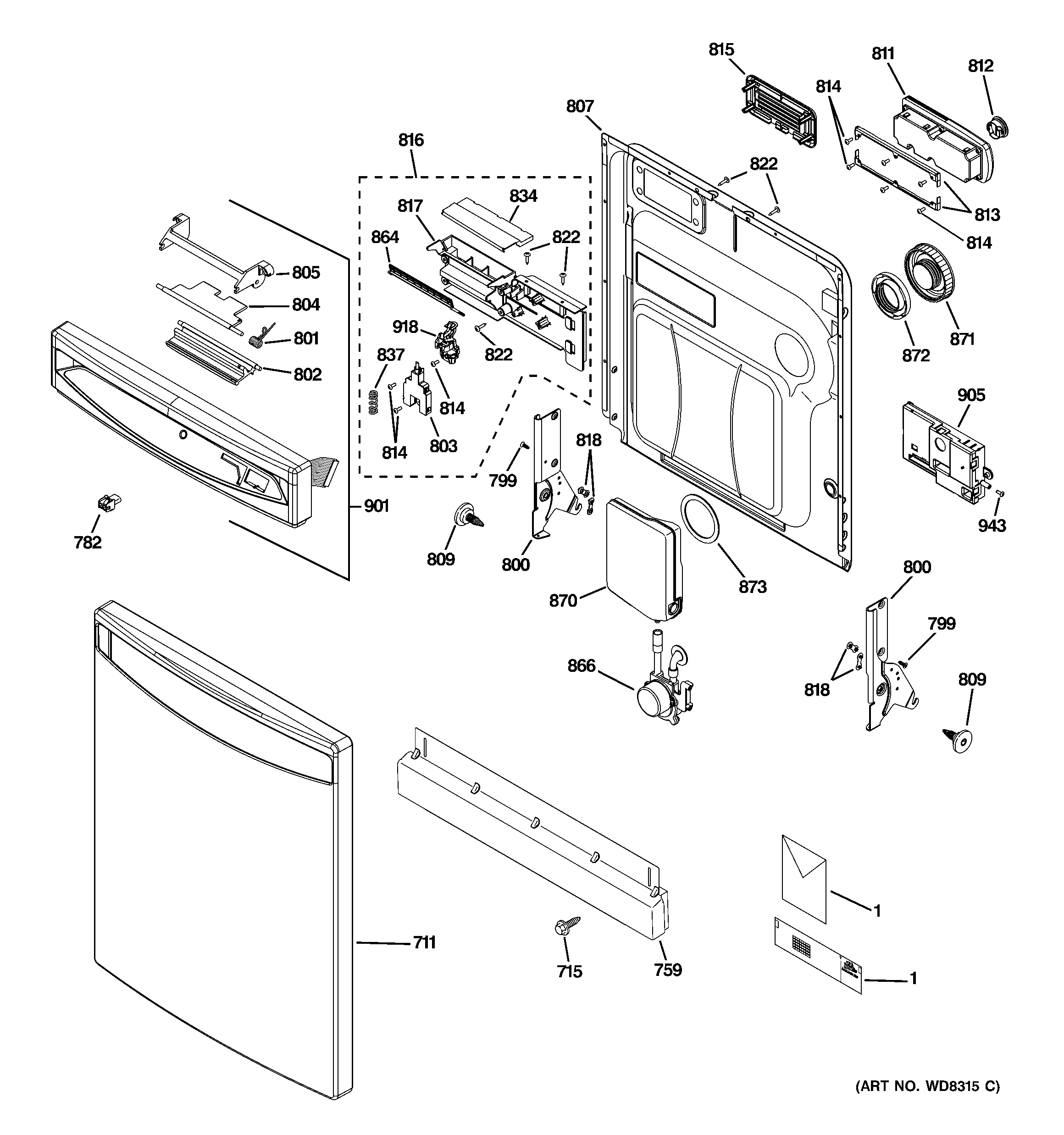 ESCUTCHEON & DOOR ASSSEMBLY