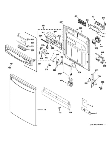 Escutcheon & door asssembly
