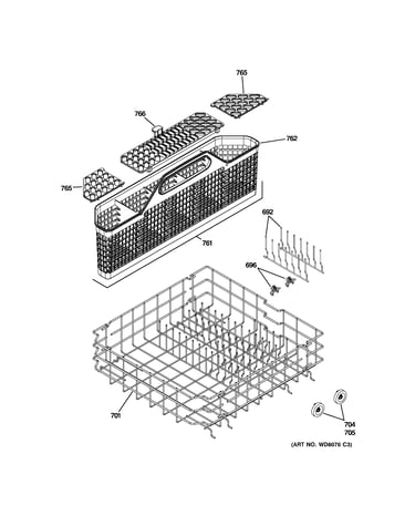 Lower rack assembly