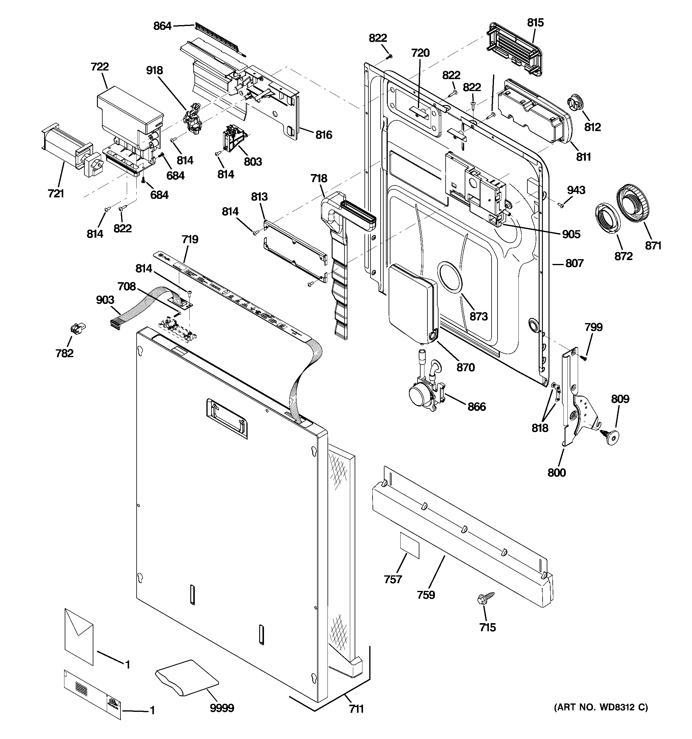 Escutcheon & door asssembly