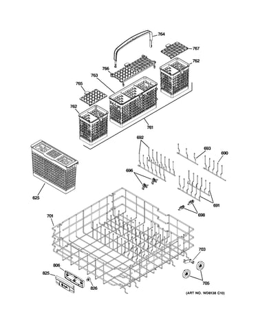 Lower rack assembly