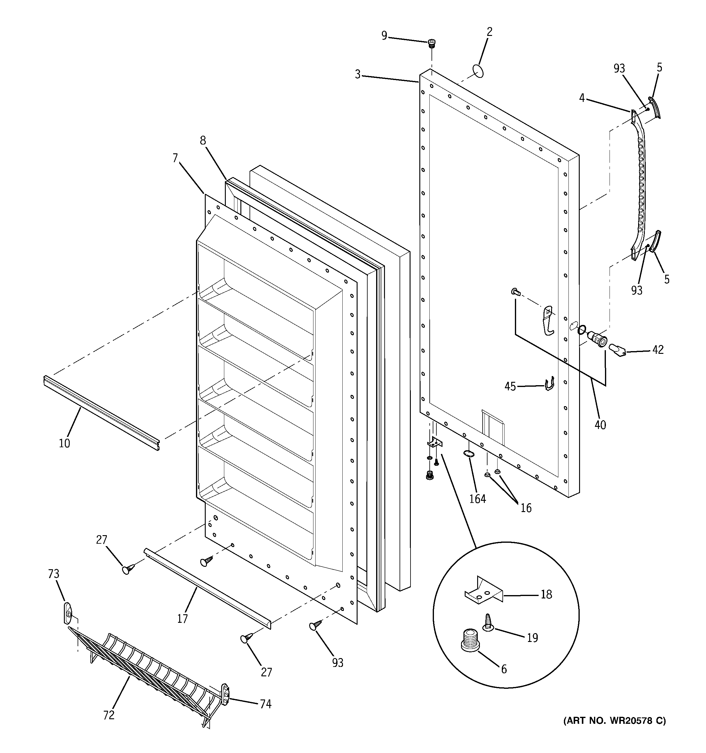 Freezer door