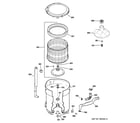 GE EWA5600K0WW tub, basket & agitator diagram