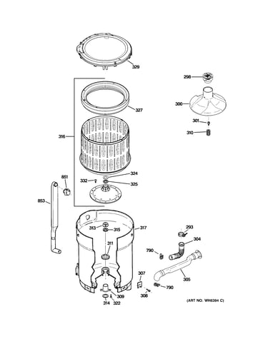 Tub, basket & agitator