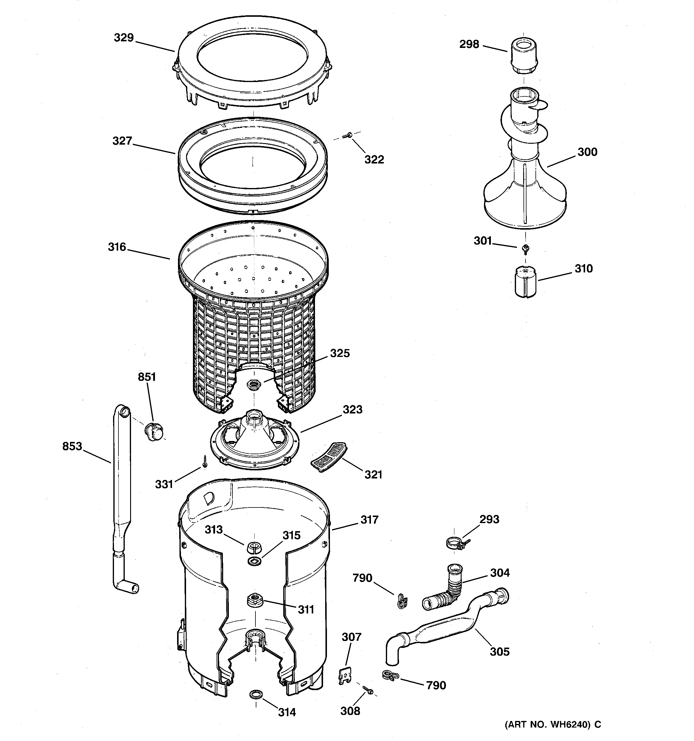 Tub, basket & agitator