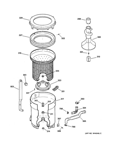 Tub, basket & agitator