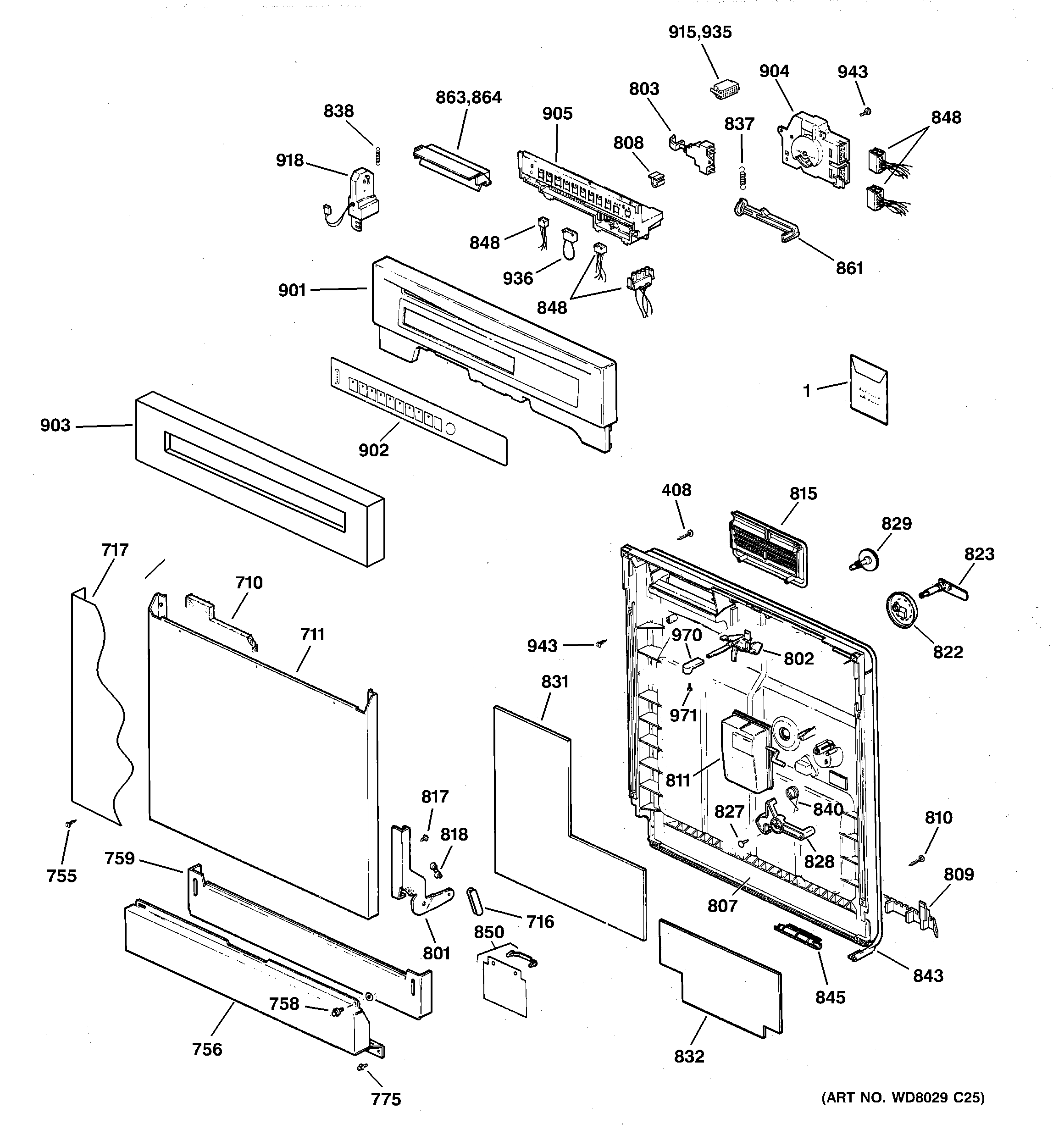 Escutcheon & door assembly