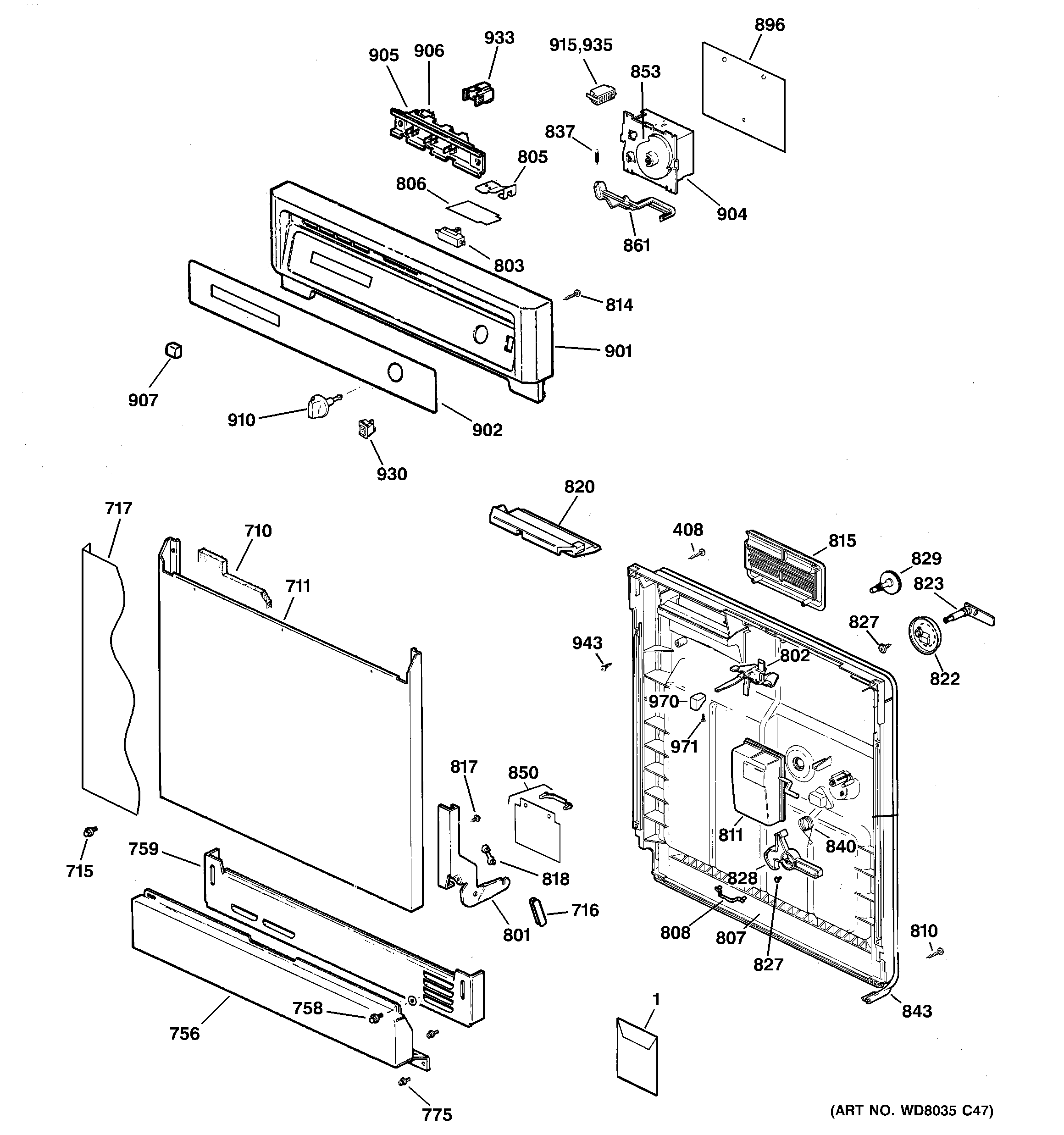 ESCUTCHEON & DOOR ASSEMBLY