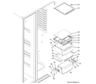 GE GCE23LGWIFSS fresh food shelves diagram